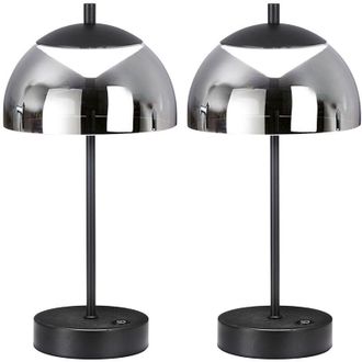 Fischer Leuchten Lampada da tavolo a led con dimmer a sfioramento Lampada da tavolo nero fumo, 2W 240lm bianco caldo, bianco neutro, bianco freddo, DxH 18 x 35 cm