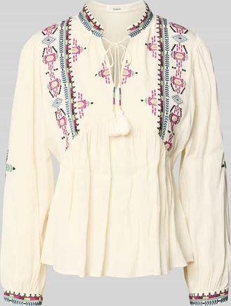 BA&SH Tunikabluse mit Motiv-Stitching Modell TILT in Beige, Gr&ouml;&szlig;e XS
