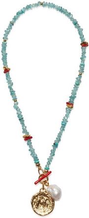 Lizzie Fortunato Cala Freshwater Pearl Charm Beaded Necklace in Multi at Nordstrom