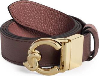 Coccinelle Cintur&oacute;n reversible de piel granulada C-Me - Accessories - Mujer - Marr&oacute;n - S