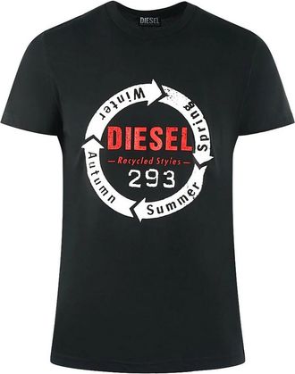 Diesel Unisex Volwassenen Gerecycleerde Stijlen Logo T-Shirt (Zwart)