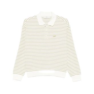 Dunst Gestreept Poloshirt met lange mouwen - Dames - Polos - Beige - S - Katoen - Tops