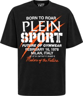 Plein Sport T-shirt met ronde hals Future of Gymwear - Heren - Sport - Zwart - Maat: L Katoen