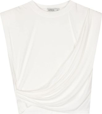SIMKHAI Estelle draped crop top - women - Viscose/Spandex/Elastane - S - White
