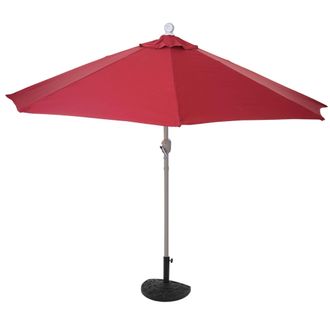 Hhg Nunca Usado] Parasol De Media Ca&ntilde;a Parla, Parasol De Balc&oacute;n, Poli&eacute;ster/aluminio Uv 50+ 3kg, 270cm Burdeos Con Soporte