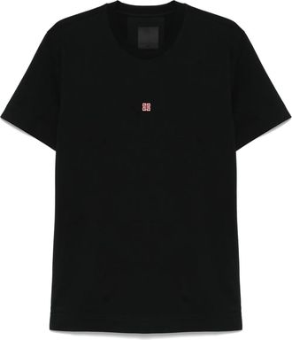 Givenchy T-shirt in cotone con ricamo 4G - Nero