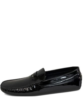 Tod's Gommini penny-strap loafers - men - Patent Calf Leather/Calf Leather/Calf Leather/Rubber - 10 - Black