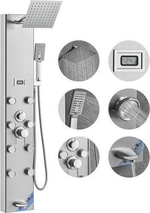 OEM Duschpaneelsystem, 5 Duschmodi, Duschpaneelturm Mit Digitalanzeige, Regenfall, 8 Massaged&uuml;sen, Wannenauslauf, Handbrause Mit 3 Einstellungen, 59-zoll-
