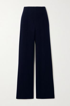 Chlo&eacute; Pantaloni A Gamba Dritta In Misto Lana E Cashmere Riciclato - Blu