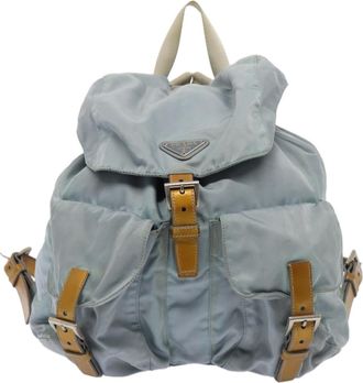 Prada Tessuto Blue Synthetic Backpack Bag (Pre-Owned)