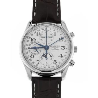 Longines Master Collection Chronograph Moonphase - Dames - Horloges - Veelkleurig - ONE Size - Leer - Accessoires