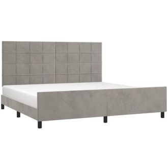 vidaXL Vidaxl - Estructura De Cama Sin Colch&oacute;n Terciopelo Gris Claro 200x200 Cm