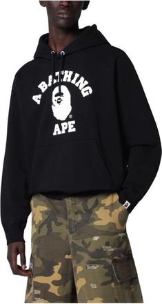 A Bathing Ape College Pullover Hoodie - Heren - Hoodies - Zwart - L - Katoen - Hoodies & sweatvesten