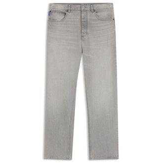 HUGO BOSS Grey baggy-fit jeans in stonewashed denim