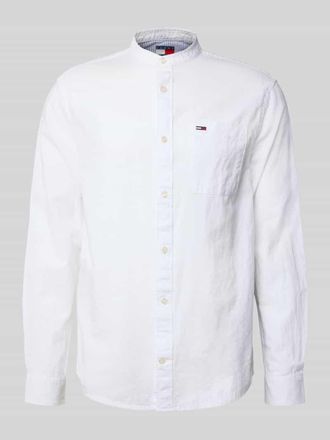 Tommy Jeans Regular Fit Freizeithemd aus Baumwoll-Leinen-Mix in Offwhite, Größe XL