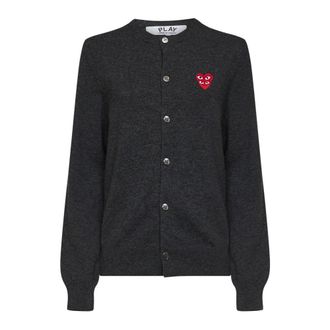 Comme Des Gar&ccedil;ons Cardigans, female, Gray, Size: XS Double Heart Cardigan