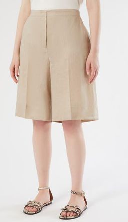 Marina Rinaldi Nodino Linen Shorts in Beige at Nordstrom, Size 16W