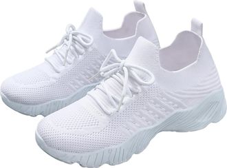 Generic Womens Athletic Walking Shoes Slip On Casual Mesh Tennis Workout Sneakers Ladies Lace Up Breathable Sport Sock Shoes Outdoor Fashion Sneakers for Wome