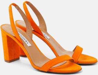 Aquazzura So Nude 85 suede block sandals