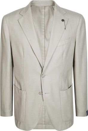 Santaniello Giacca Tela di Lana Lavata - Heren - Blazers - Beige - 2XL - Wol - Jassen