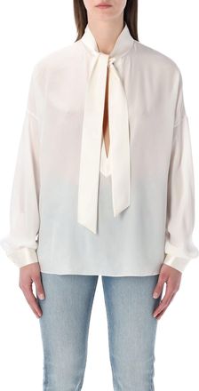 Tom Ford Silk Shirt Front Tie Blouse
