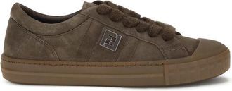 Fendi Mens Suede Low Top Sneakers - Grey Leather - Size 41.5 EU/IT
