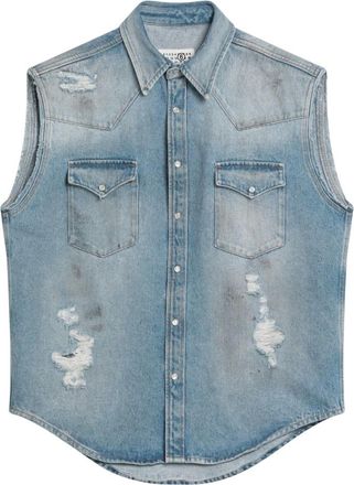 Maison Margiela Overhemden, Heren, Blauw, M, Denim, Denim Overhemd