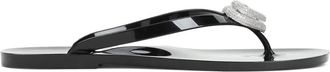 Mach & Mach heart-charm flip flops - women - PVC/PVC/PVC - 36 - Black