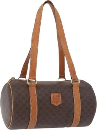 Celine Pre-owned Handbags, female, Brown, Size: ONE SIZE Pre-owned Vintage Macadam Shoulder Bag