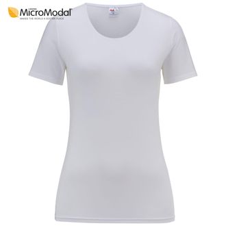 Isa Rundhalsshirt ISA BODYWEAR 4014, kurzarm - Cotton Modal, Damen, Gr. XL, weiss (0100 wei&szlig;), Jersey, Obermaterial: 45% Baumwolle, 45% Modal (TENCEL), 10