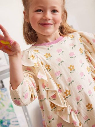 Vertbaudet M&auml;dchen Shirt mit Volants vanille