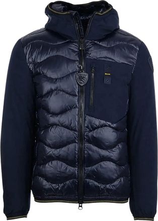 Blauer Dark Blue Albert Wave-Quilted Hooded Down Jacket