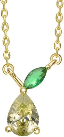 Rachel Glauber 14K Plated Cz Drop Necklace