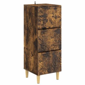 vidaXL Cajonera Roble Ahumado 33 X 34,5 X 90 Cm Madera De Ingenier&iacute;a Vidaxl