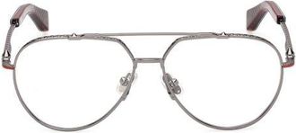Christian Louboutin 57mm Pilot Optical Glasses in Gunmetal at Nordstrom