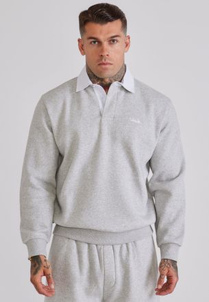 Siksilk Polo de Punto Esencial Gris Jaspeado para Hombre XXL