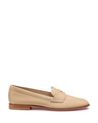 Santoni Womens tumbled leather penny loafer in Light Brown at Nordstrom, Size 10.5