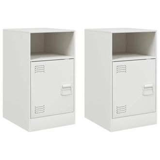 Berkfield Home Bedside Cabinets 2 pcs White 34.5x39x62 cm Steel