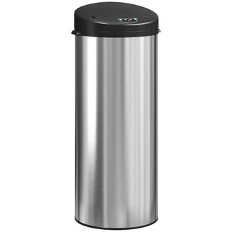 HOMCOM Cubo de basura 32x30x78.5 cm plata