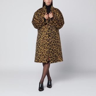 Bottega Veneta Animal-print single-breasted coat in wool blend