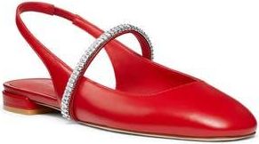 Stuart Weitzman Stefanie Slingback Flat in Cherry/clear at Nordstrom Rack, Size 7.5