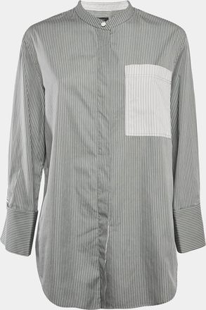 Joseph Grey Pinstripe Cotton Shirt