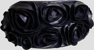 Natori Womens 3D Floral Embroidered Obi Belt In Black
