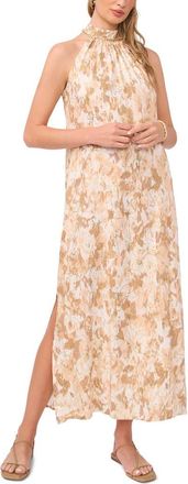 Vince Camuto Halter Maxi Shift Dress in Natural at Nordstrom, Size Xx-Large