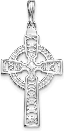 Diamond2Deal 14k Gold Celtic Cross with Eternity Circle Pendant