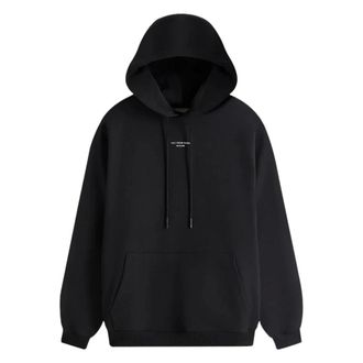 Drôle de Monsieur Hoodies, male, Black, Size: L Black Hoodie with Classic Pocket Slogan