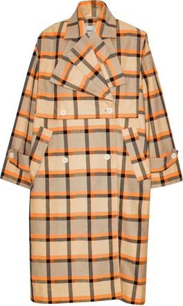 Henrik Vibskov Trench doppiopetto a quadri - Giallo