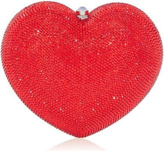 Judith Leiber Lamour Petite Coeur Heart Clutch in Silver Light Siam at Nordstrom