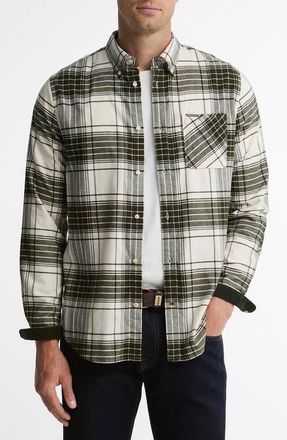 Barbour Embergate Tailored Plaid Cotton Shirt in Olive at Nordstrom, Size Xx-Large