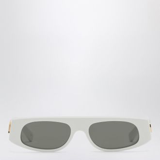 Gucci White acetate geometric sunglasses